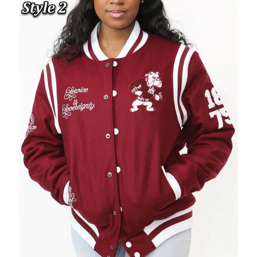 Alabama A&M University Burgundy Varsity Jacket - Image 2