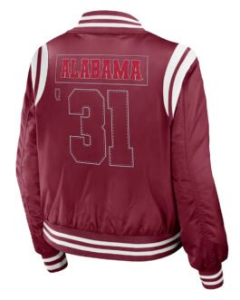Alabama Crimson Bomber Full-Zip Jacket
