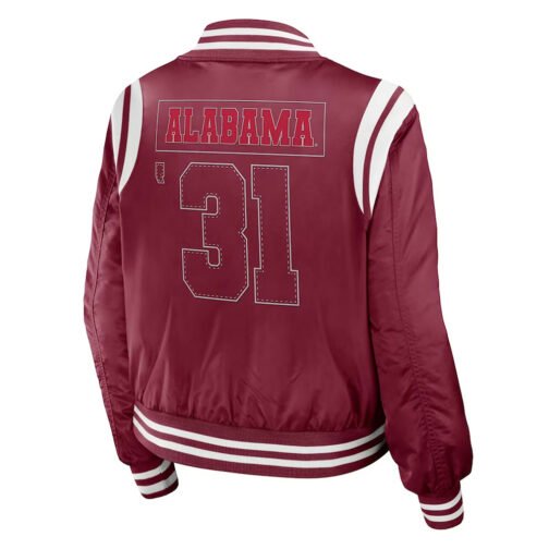 Alabama Crimson Bomber Full-Zip Jacket - Image 2
