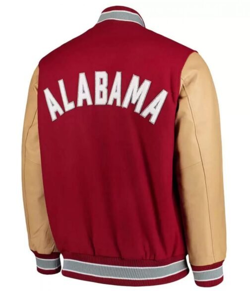 Alabama Crimson Tide Red Letterman Jacket - Image 2