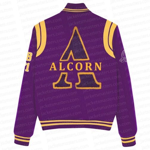Alcorn Purple Varsity Wool Jacket - Image 2