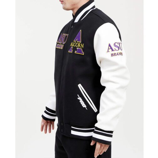 Alcorn State University Black and White Varsity Jacket - Image 3