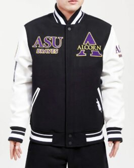 Alcorn State University Black and White Varsity Jacket
