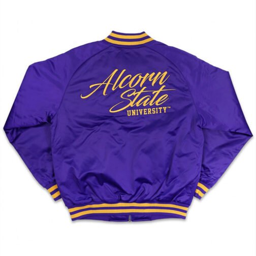 Alcorn State University Purple Baseball Jacket - Image 2
