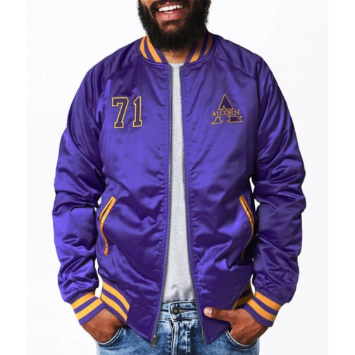 Alcorn State University Purple Baseball Jacket - Image 3