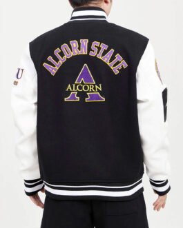 Alcorn State University Black and White Varsity Jacket