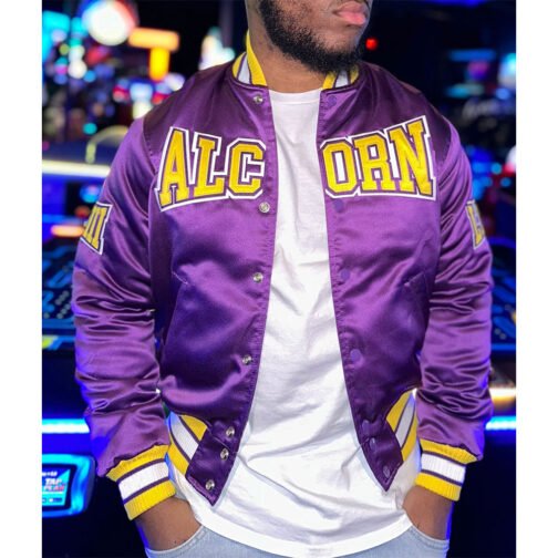 Men’s Alcorn State University Satin Jacket - Image 3