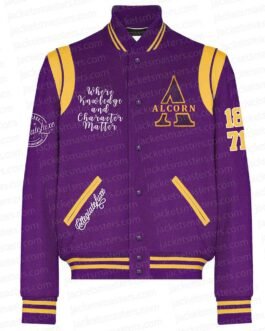 Alcorn Purple Varsity Wool Jacket
