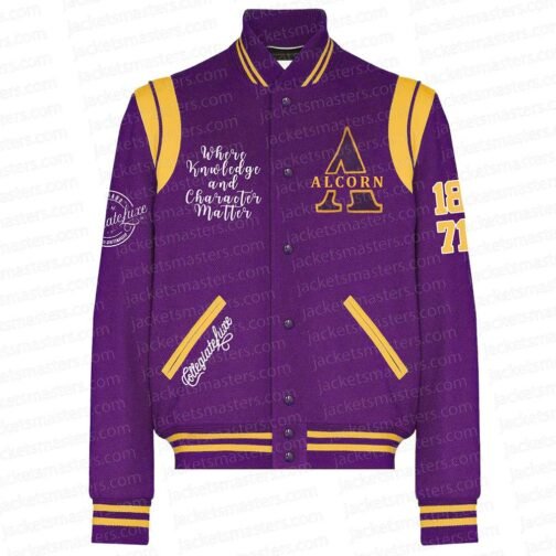 Alcorn Purple Varsity Wool Jacket