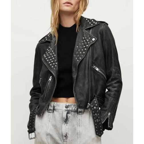 Alexis Kaufman WWE Raw Studded Leather Jacket