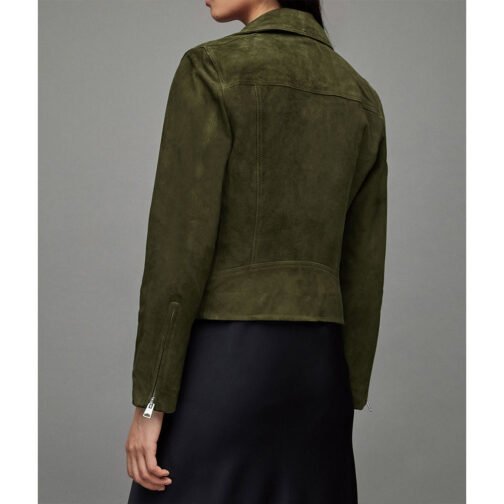 The Recruit Alexandra Petrachuk Green Suede Leather Jacket - Image 3