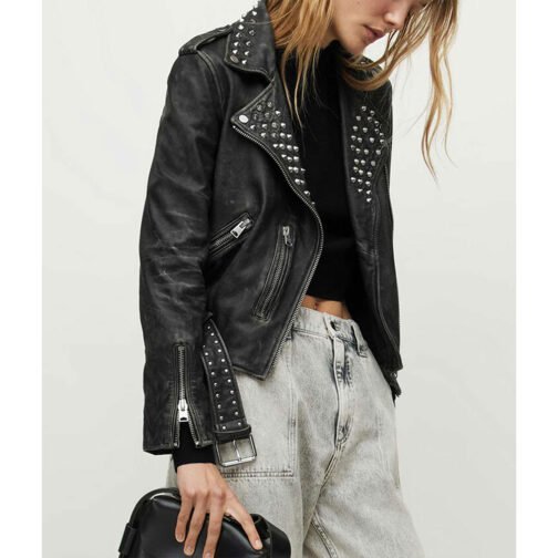 Alexis Kaufman WWE Raw Studded Leather Jacket - Image 7