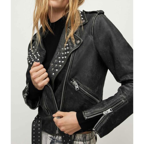 Alexis Kaufman WWE Raw Studded Leather Jacket - Image 8