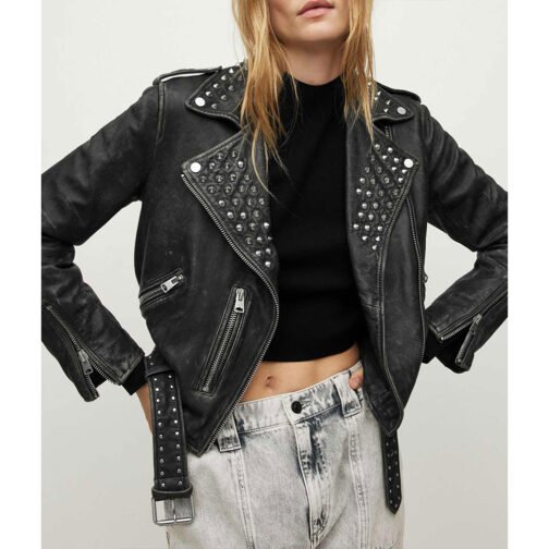 Alexis Kaufman WWE Raw Studded Leather Jacket - Image 4