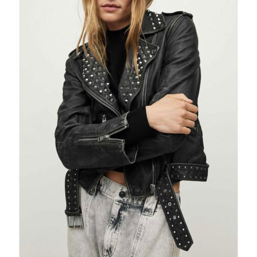 Alexis Kaufman WWE Raw Studded Leather Jacket - Image 6