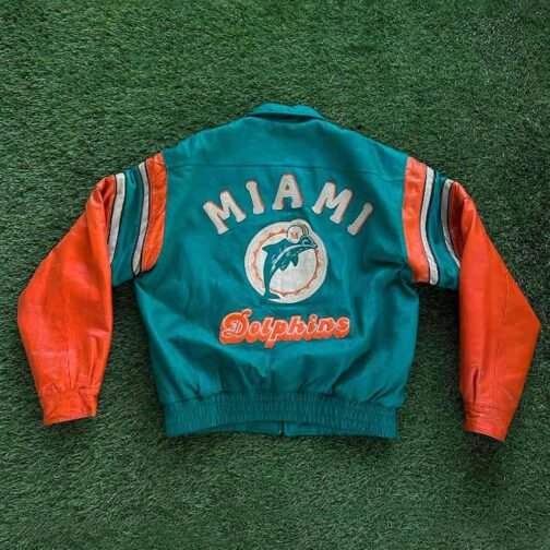 Alix Earle Miami Dolphins Leather Jacket - Image 3