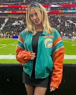 Alix Earle Miami Dolphins Leather Jacket