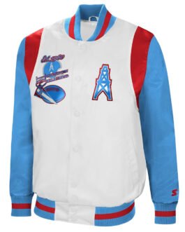 White/Light Blue Houston Oilers The All-American Jacket