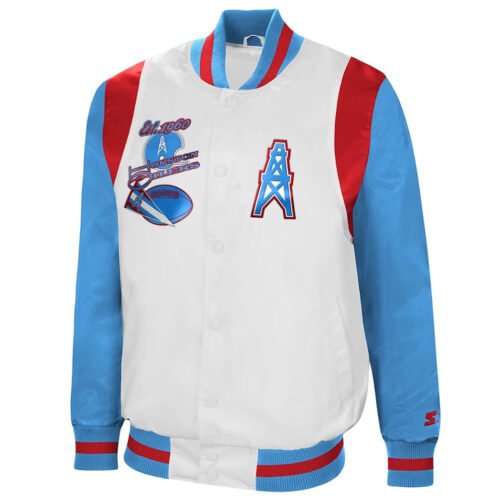 White/Light Blue Houston Oilers The All-American Jacket