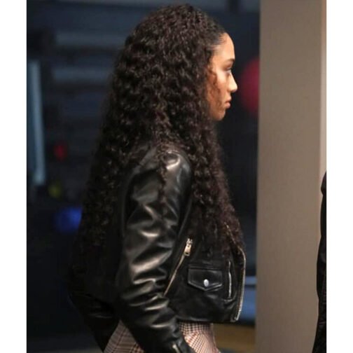 Samantha Logan All American Season 5 Cropped Leather Jacket - Image 8