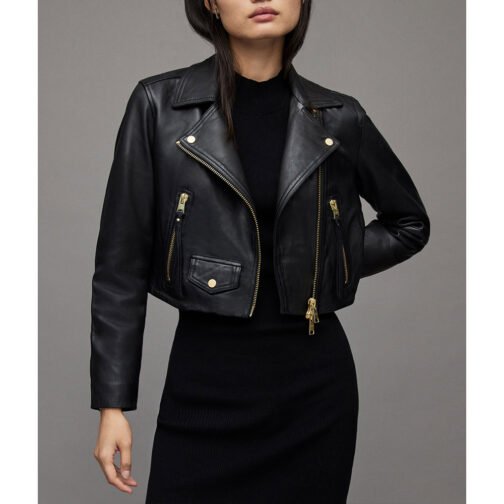 Samantha Logan All American Season 5 Cropped Leather Jacket - Image 4