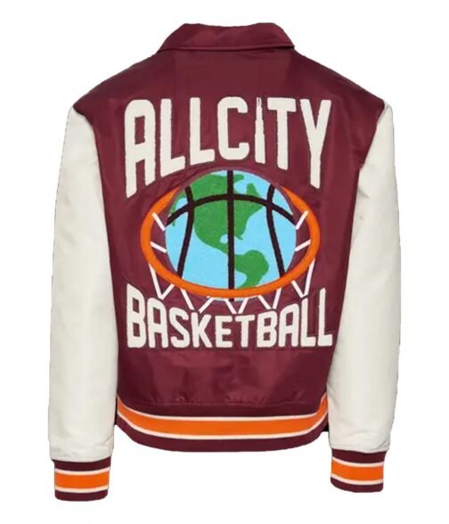 Varsity All City Basketball Maroon and White Jacket - Image 2