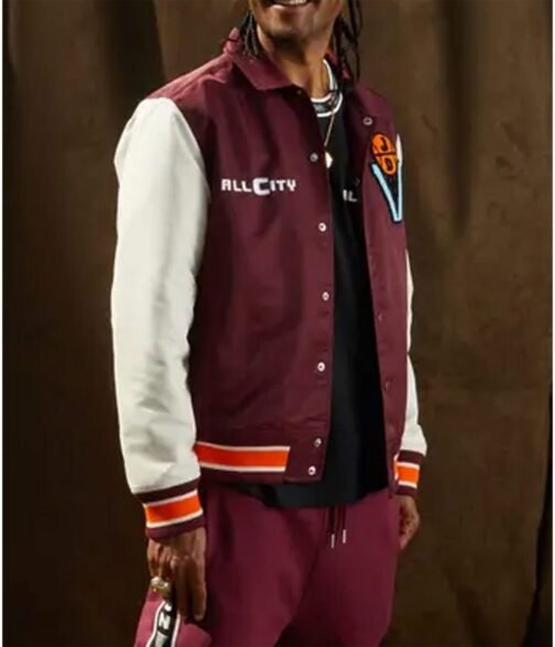 Varsity All City Basketball Maroon and White Jacket - Image 4