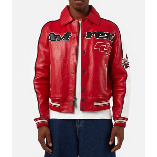 All Star Red Leather Jacket - Image 3