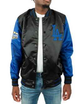 All-Star Game 2022 LA Dodgers Black and Blue Satin Jacket