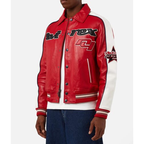 All Star Red Leather Jacket - Image 4