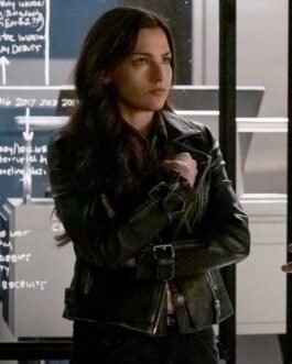 The Flash Kayla Compton Black Biker Leather Jacket