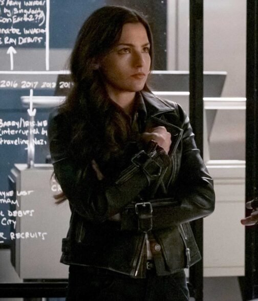 The Flash Kayla Compton Black Biker Leather Jacket