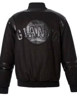 Alligator San Francisco Giants Logo Embroidered Black Wool Jacket