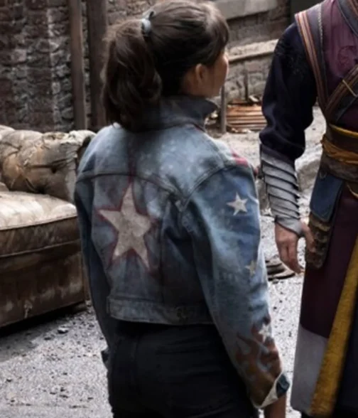 Xochitl Gomez Doctor Strange in the Multiverse of Madness Denim Blue Jacket - Image 19