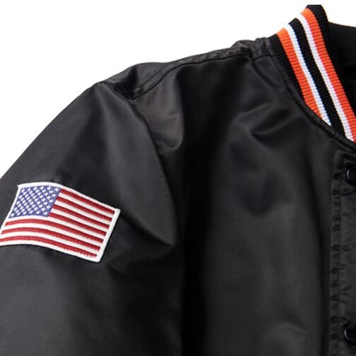 American Flag San Francisco Giants Black Bomber Jacket - Image 4