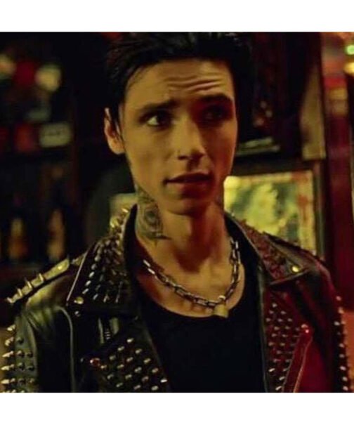 Andy Biersack American Satan Spiked Leather Jacket - Image 10