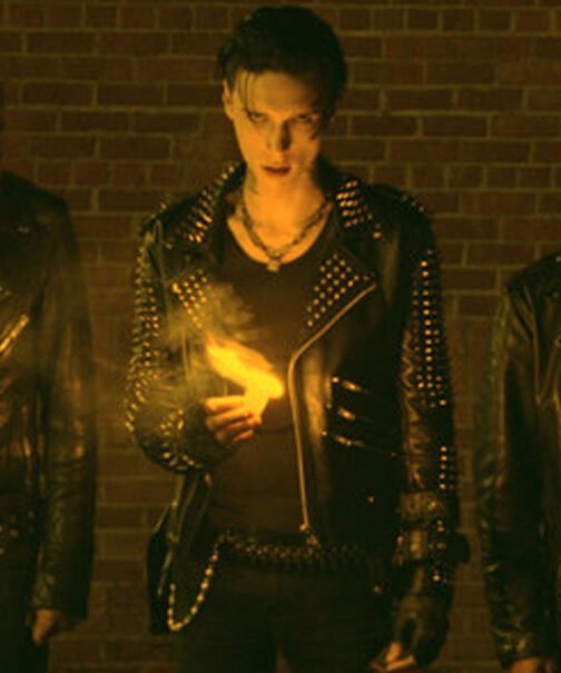 Andy Biersack American Satan Spiked Leather Jacket - Image 12