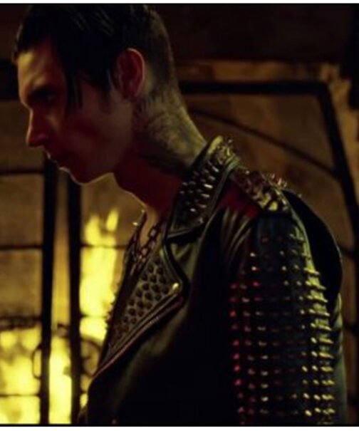 Andy Biersack American Satan Spiked Leather Jacket - Image 17