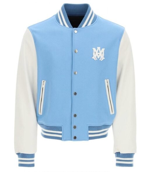 Amiri Blue and White Letterman Jacket - Image 5