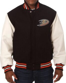 Anaheim Ducks Wool/Leather Varsity Jacket