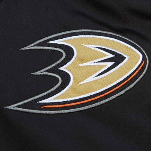 Anaheim Ducks Heavyweight Black Satin Jacket - Image 3