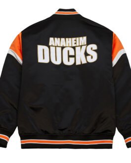 Anaheim Ducks Heavyweight Black Satin Jacket