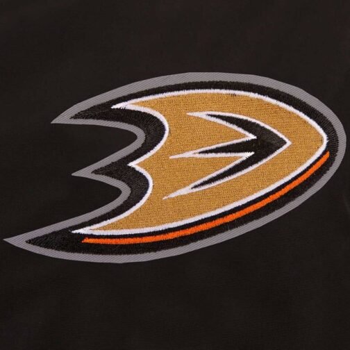 Black Anaheim Ducks Nylon Bomber Lightweight Full-Zip Jacket - Image 3