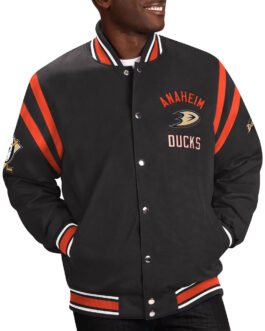 Anaheim Ducks Tailback Black Varsity Jacket