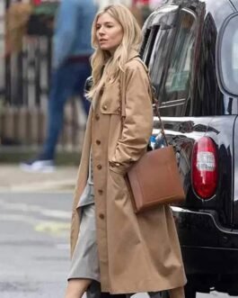 Sienna Miller Anatomy of a Scandal Cotton Beige Coat