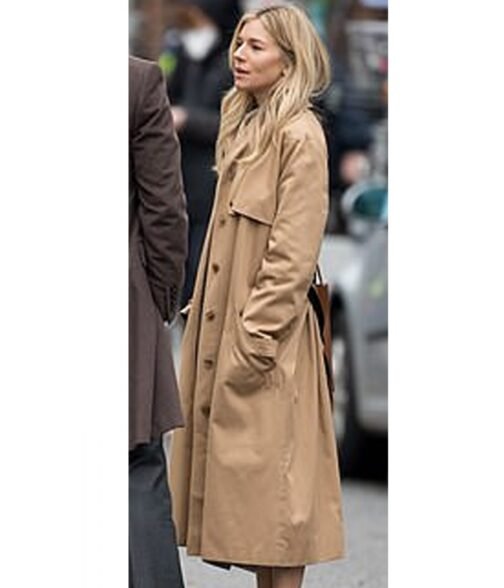 Sienna Miller Anatomy of a Scandal Cotton Beige Coat - Image 3