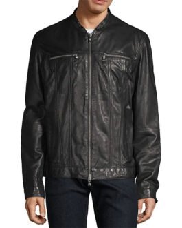 FBI International Carter Redwood Black Leather Jacket