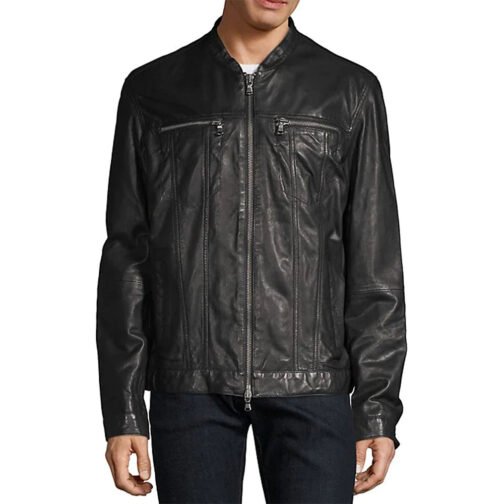 FBI International Carter Redwood Black Leather Jacket