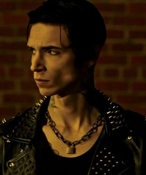 Andy Biersack American Satan Spiked Leather Jacket - Image 15