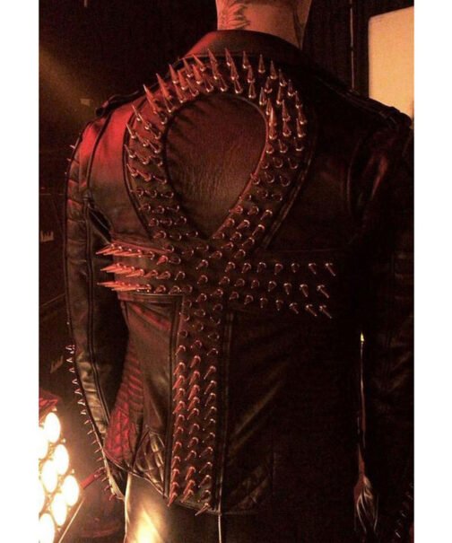 Andy Biersack American Satan Spiked Leather Jacket - Image 14